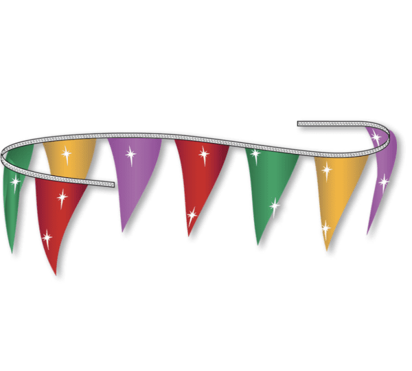 60' Metallic Rainbow Pennant String